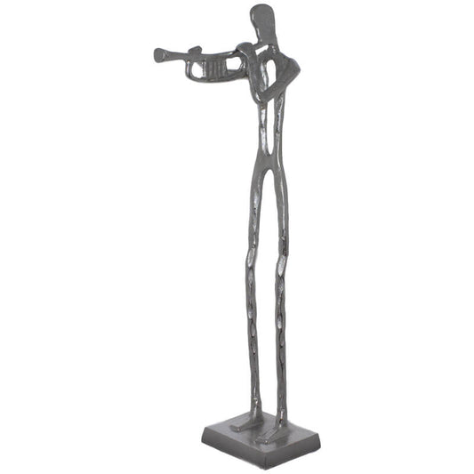 Man with trumpet silver 68cm
