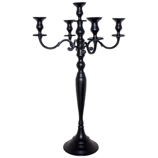 5 LITE CANDELABRA 70CM BLACK - Chefs Kiss